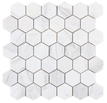 Picture of Elysium - 2 x 2 Hexagon Mosaic White