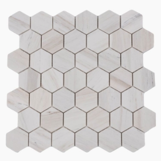 Picture of Elysium - 2 x 2 Hexagon Mosaic Wooden White Honed