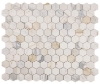 Picture of Elysium - 3 x 3 Hexagon Mosaic Calacatta Gold Honed