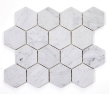 Picture of Elysium - 3 x 3 Hexagon Mosaic Carrara Polished