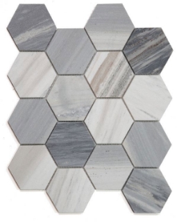 Picture of Elysium - 3 x 3 Hexagon Mosaic Italian Blue