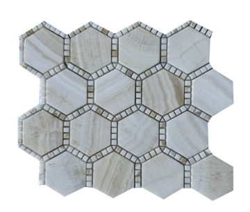 Picture of Elysium - Hexagon Mosaic Deco Onyx Ivory