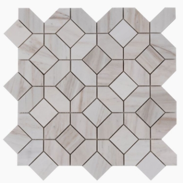 Picture of Elysium - Marble Mosaics Eclipse Wooden White Honed
