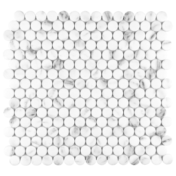 Picture of Anthology Tile - Fabrique and Nature Pennies Mosaic Carrara Pennies