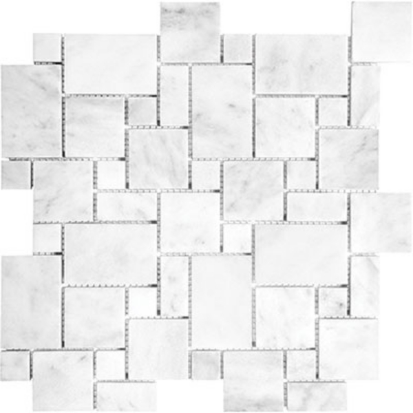 Picture of Anatolia Tile & Stone - Bianco Venatino Mosaics Polished Bianco Mosaic Versailles