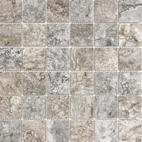 Picture of Anatolia Tile & Stone - Travertine Honed Mosaic 2 x 2 Silver Ash
