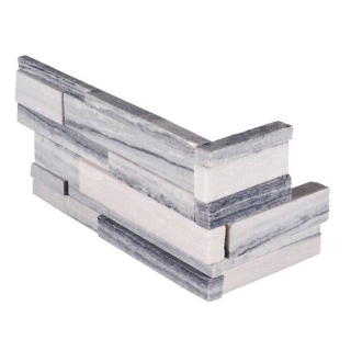 Picture of MS International - RockMount Stacked Stone L Corner 3D 6 X 12 x 6 Alaska Gray