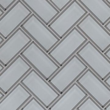 Picture of MS International - Glass Mosaic Herringbone Ice Bevel