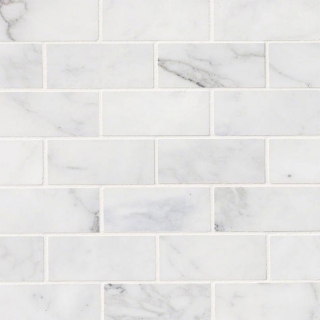 Picture of MS International - Marble Mosaics Brick 2 x 4 Honed Calacatta Cressa White