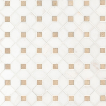 Picture of MS International - Marble Mosaics Dotty Bianco Dolomite Crema