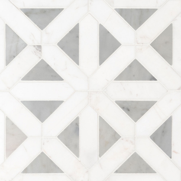 Picture of MS International - Marble Mosaics Geometrica Bianco Dolomite Geometrica