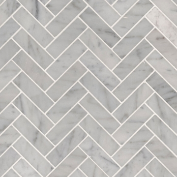 Picture of MS International - Marble Mosaics Herringbone Polished Carrara White