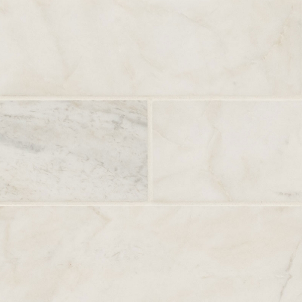 Picture of MS International - Marble 4 x 12 Honed Arabescato Venato White