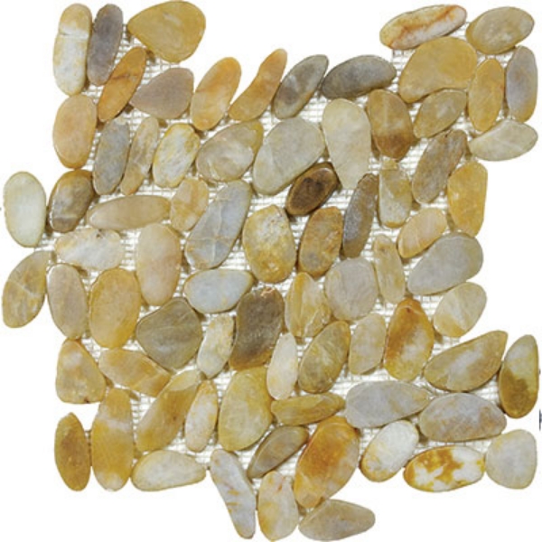 Picture of Anatolia Tile & Stone - Bliss Zen Flat Pebble Stone Mosaic Tonga Sunset Polished