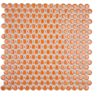 Picture of SOHO Studio Corp - Simple Mosaic Rimmed Penny Rounds Tangerine