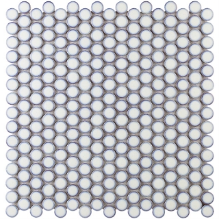 Picture of SOHO Studio Corp - Simple Mosaic Rimmed Penny Rounds Vintage White