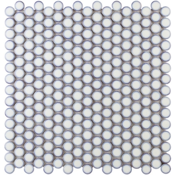 Picture of SOHO Studio Corp - Simple Mosaic Rimmed Penny Rounds Vintage White