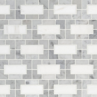 Picture of MS International - Marble Mosaics Geometrica Bianco Dolomite Lynx