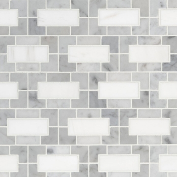 Picture of MS International - Marble Mosaics Geometrica Bianco Dolomite Lynx