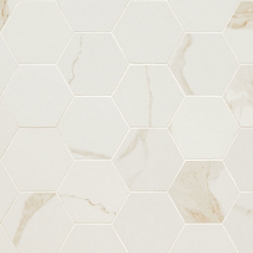 Picture of MS International - Eden Hex Mosaic Matte Calacatta
