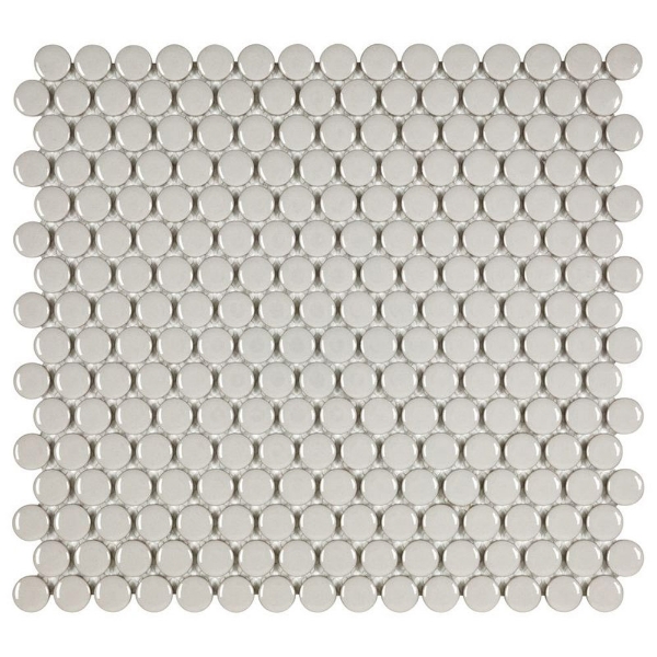 Picture of Anthology Tile - Porcelart Penny Round Taupe Glossy