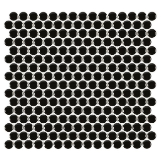 Picture of Anthology Tile - Porcelart Penny Round Black Glossy