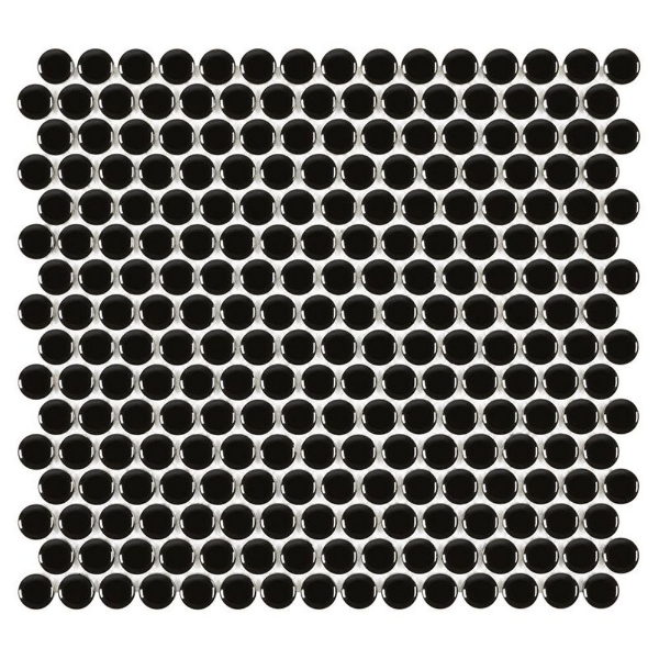 Picture of Anthology Tile - Porcelart Penny Round Black Glossy