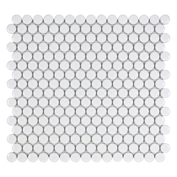 Picture of Anthology Tile - Porcelart Penny Round White Glossy