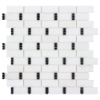 Picture of Anthology Tile - The Finish Line Dominos Mosaic Sable Black Dominos