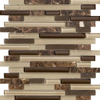 Picture of Marazzi - Crystal Stone ll Mosaic Random Linear Espresso Mosaic Strip