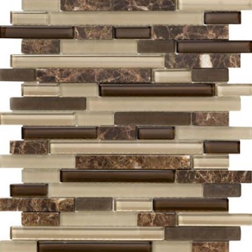 Picture of Marazzi - Crystal Stone ll Mosaic Random Linear Espresso Mosaic Strip