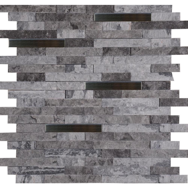 Picture of MS International - Decorative Blends Mosaic Interlocking 12 x 12 Eclipse