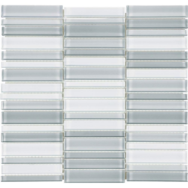 Picture of Tesoro - Element Glass Mosaic Stacked Blends 1 x 4 Shades Of Grey