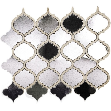 Picture of SOHO Studio Corp - Water Jet Mosaic MJ Vision Lantern Antique Mirror with White Quartz Line