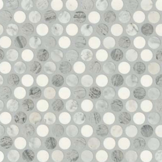 Picture of Shaw Floors - Estate Mosaic Penny Round Bianco Carrara Blue