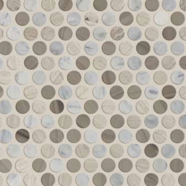 Picture of Shaw Floors - Estate Mosaic Penny Round Bianco Carrara Rockwood