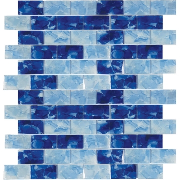 Picture of Tesoro - Flower Glass Mosaic 1 x 2 Bluebell Iris Pool Blend