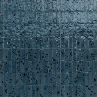 Picture of Marazzi - Rice 2 x 6 Deco Leaf Blu Leaf