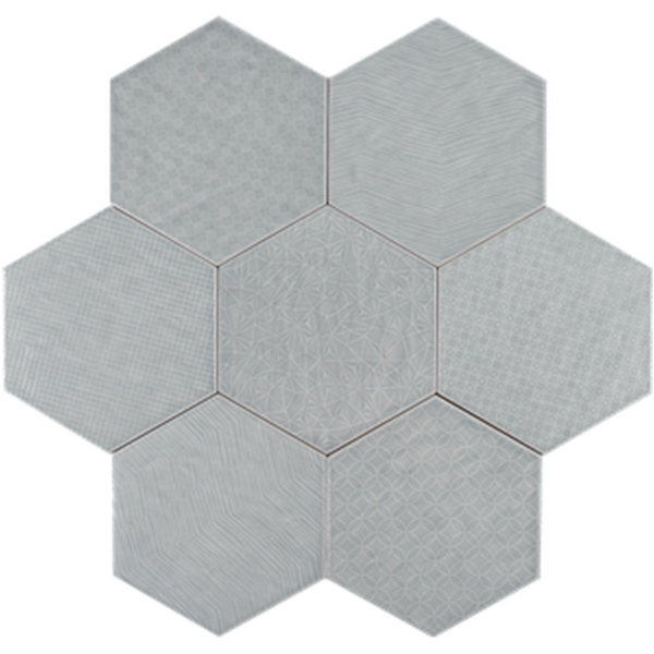 Picture of Tesoro - Albatross Hexagon Deco Grey Deco Glossy