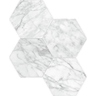 Picture of Anatolia Tile & Stone - La Marca Hexagon Mosaic 6 Carrara Gioia Honed