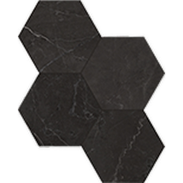 Picture of Anatolia Tile & Stone - La Marca Hexagon Mosaic 6 Nero Venato Honed