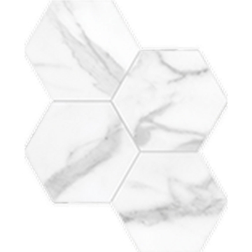 Picture of Anatolia Tile & Stone - La Marca Hexagon Mosaic 6 Statuario Nuovo Honed