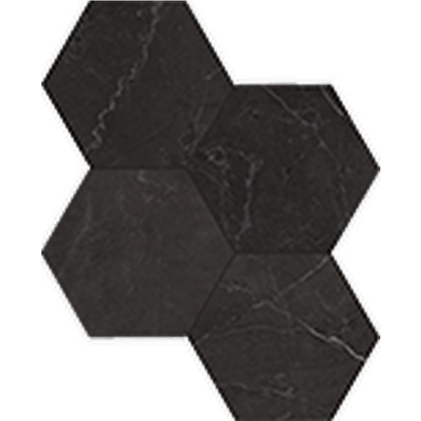 Picture of Anatolia Tile & Stone - La Marca Hexagon Mosaic 6 Nero Venato Polished