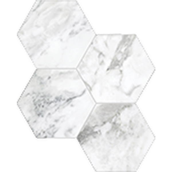 Picture of Anatolia Tile & Stone - La Marca Hexagon Mosaic 6 Arabescato Polished
