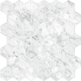 Picture of Anatolia Tile & Stone - La Marca Hexagon Mosaic 2 Carrara Gioia Honed