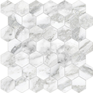 Picture of Anatolia Tile & Stone - La Marca Hexagon Mosaic 2 Arabescato Honed
