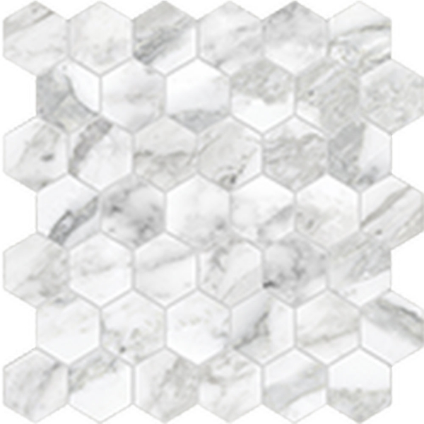 Picture of Anatolia Tile & Stone - La Marca Hexagon Mosaic 2 Arabescato Honed