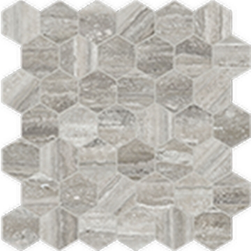 Picture of Anatolia Tile & Stone - La Marca Hexagon Mosaic 2 Travertino Instrata Honed