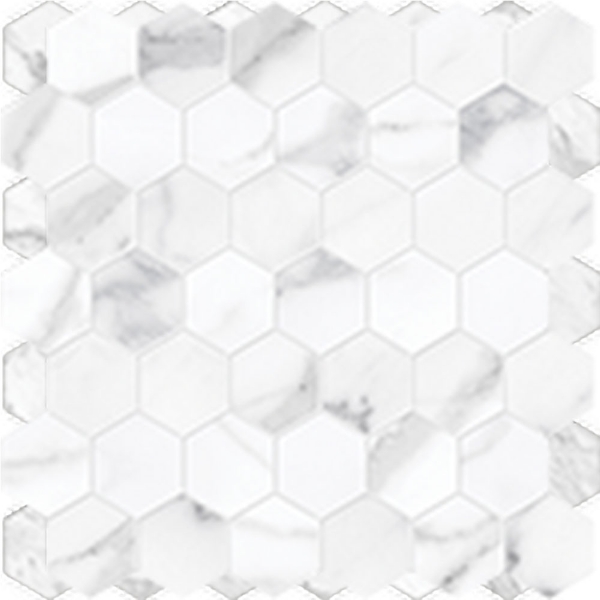 Picture of Anatolia Tile & Stone - La Marca Hexagon Mosaic 2 Statuario Nuovo Honed