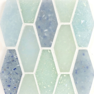 Picture of Ceramica Etc - Liquid Glass Small Elongated Hexagon Bermuda Blend
